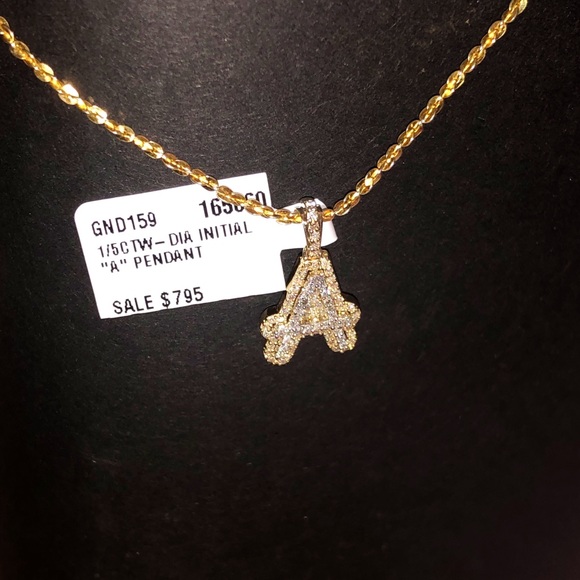 Stunning 10k solid gold real Diamond A initial charm NOT CZ NOT PLATED Best Gift - Picture 10 of 11
